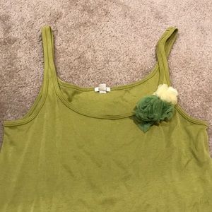J crew green tank top cami shell size M